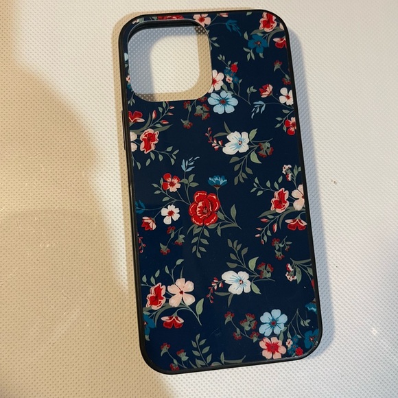Navy blue with floral phone case for iPhone 12 Pro Max - Picture 1 of 1